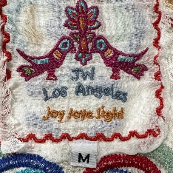 Johnny Was Asymmetrical Blue and White Embroidered Sleeveless Tunic Size M - Picture 4 of 15